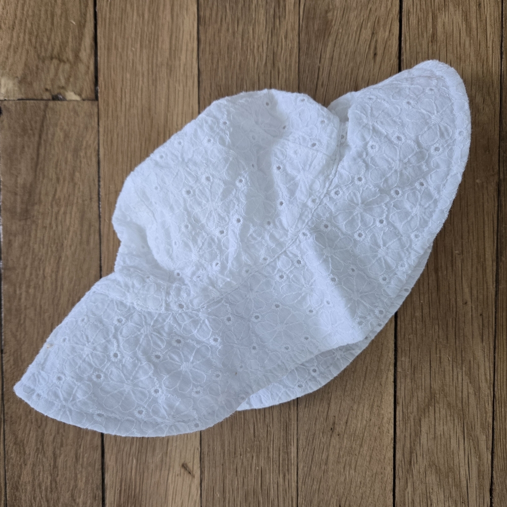 White Eyelet Sun Hat
